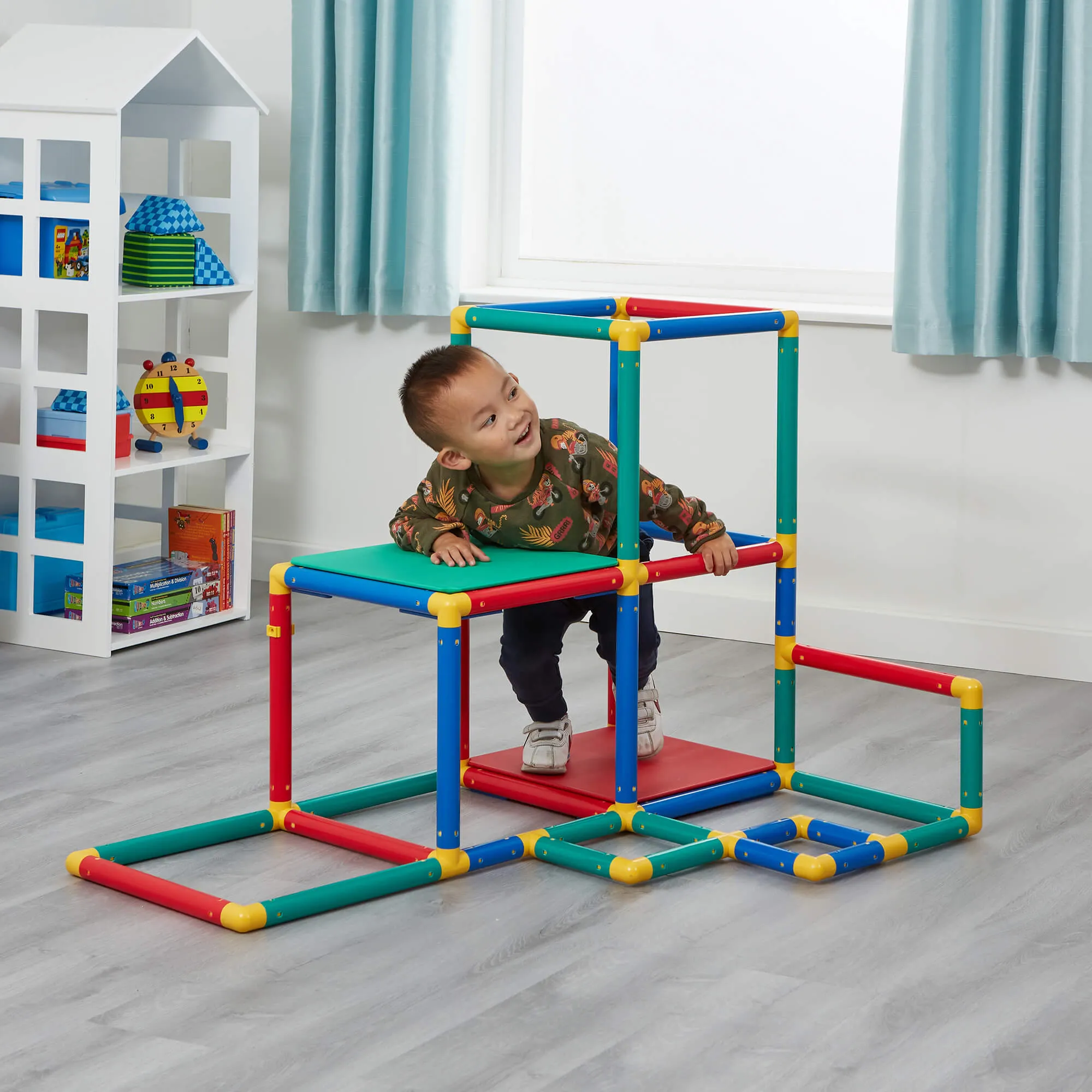 Children's Multi Purpose 10-in-1 Montessori Climbing Gym with Slide | Table & Chair Set | 12m 