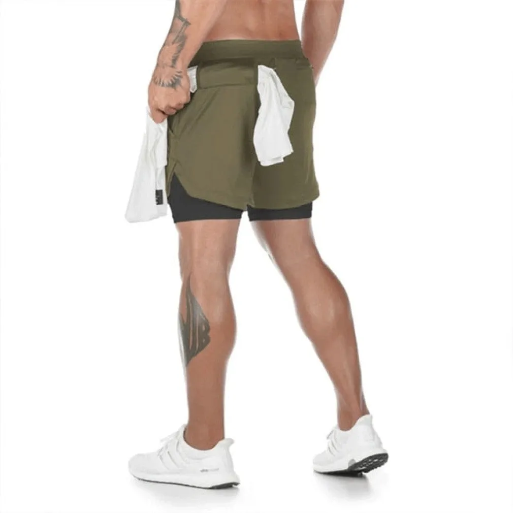 ContiNent 33 Camo Running Shorts Men 2 In 1 Double-deck Quick Dry GYM Sport Shorts Fitness Jogging Workout Shorts Men Sports Short Pants