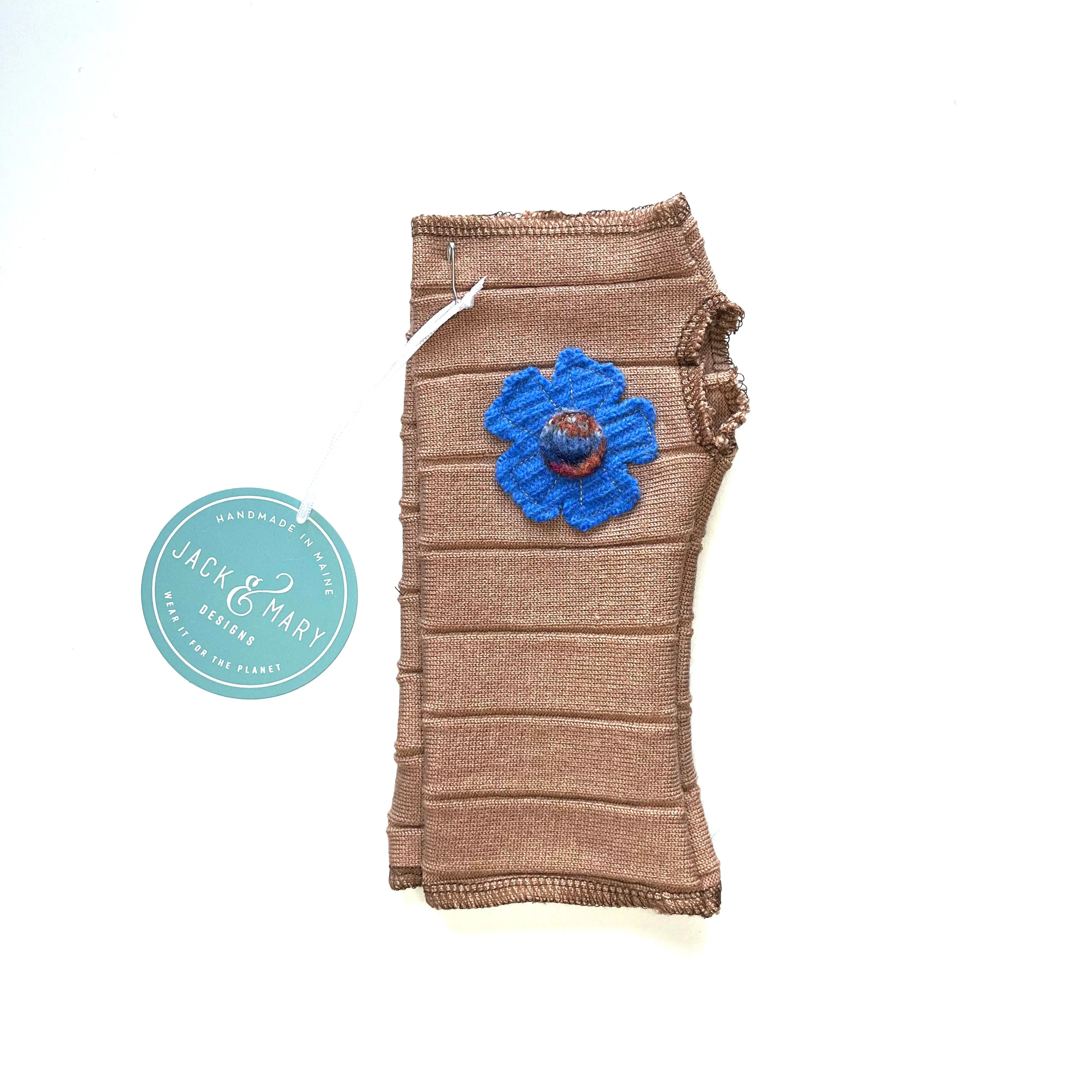 Fingerless Mittens Short, Beige Merino Wool | 036