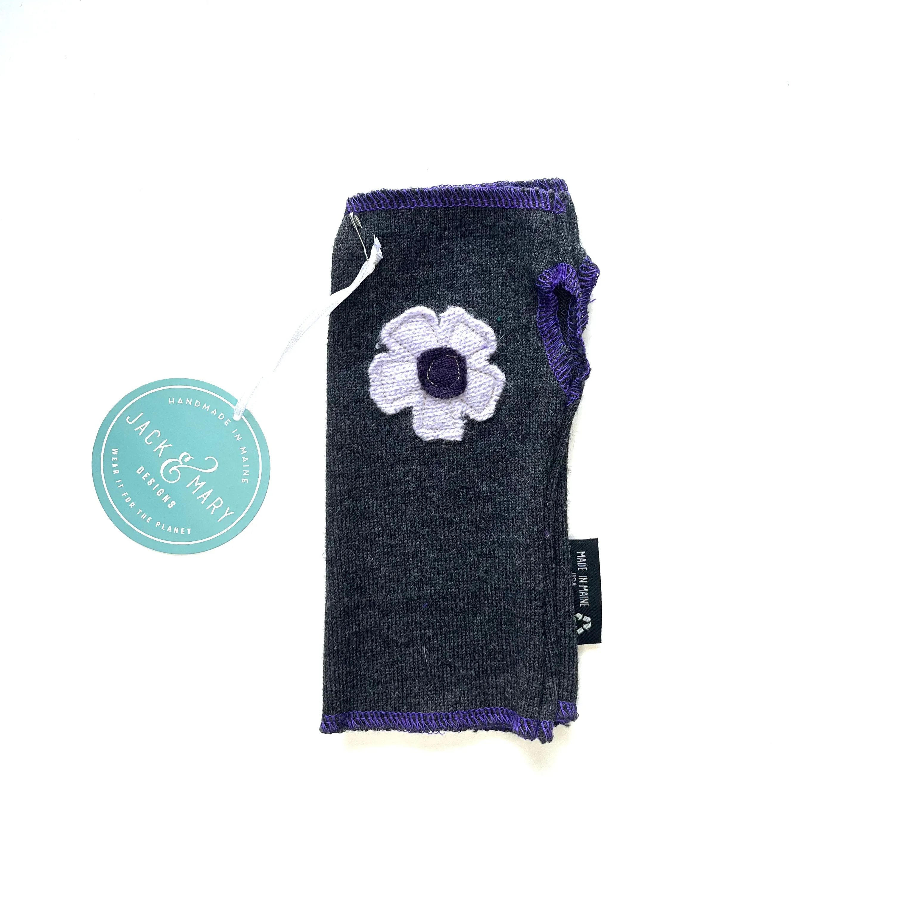 Fingerless Mittens Short, Grey Merino Wool | 044