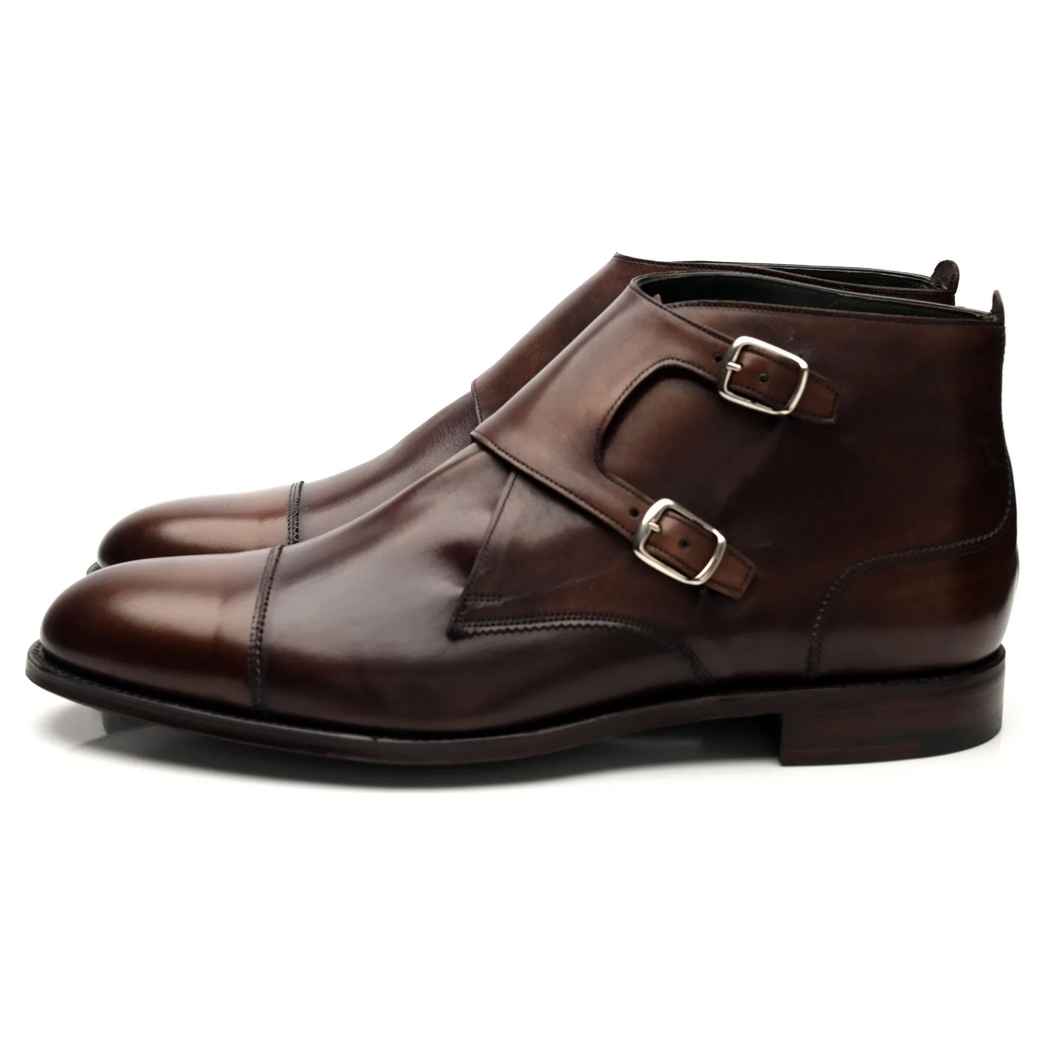 'Freeman' Dark Brown Leather Monk Boot UK 11 F
