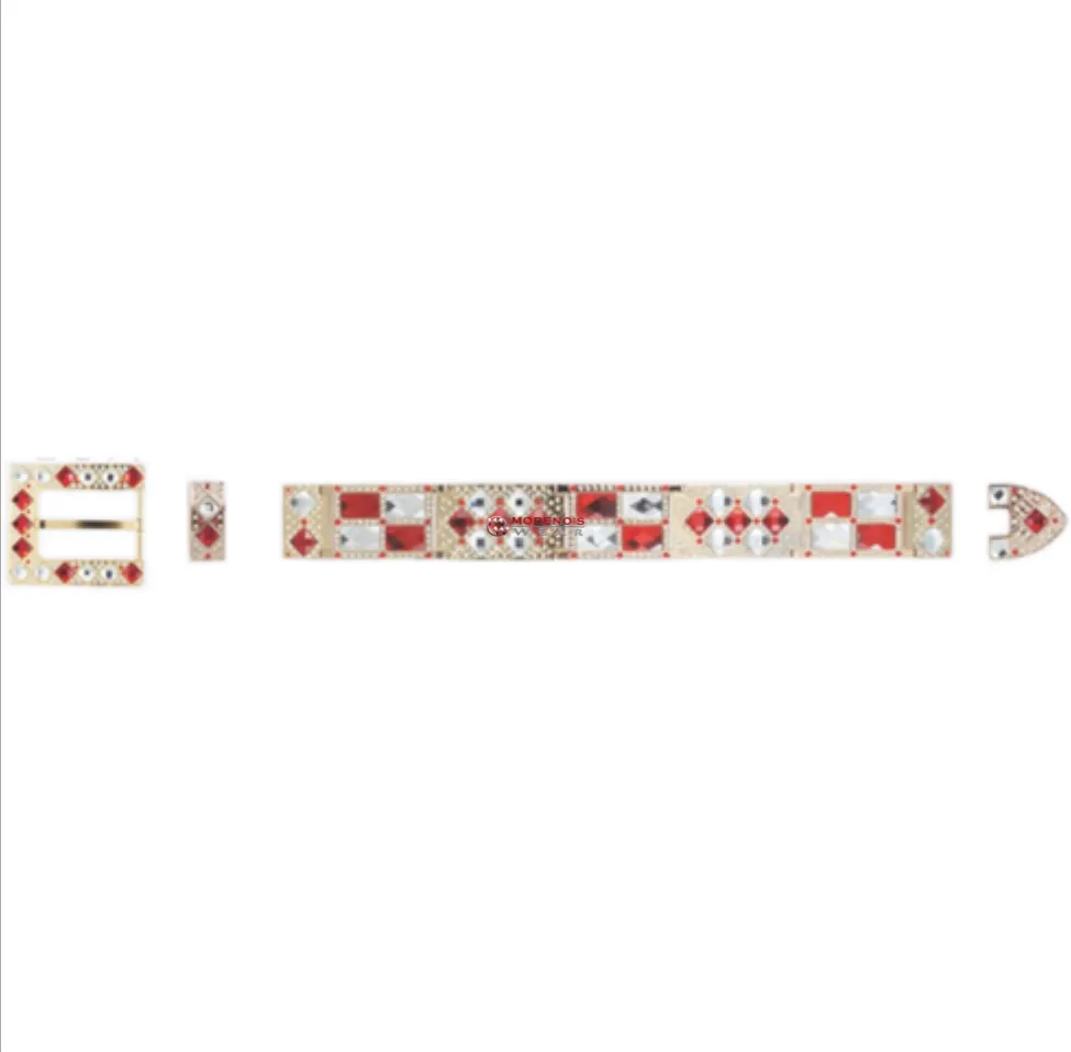 Los Altos Gold Long Connected Buckle Set With Stones