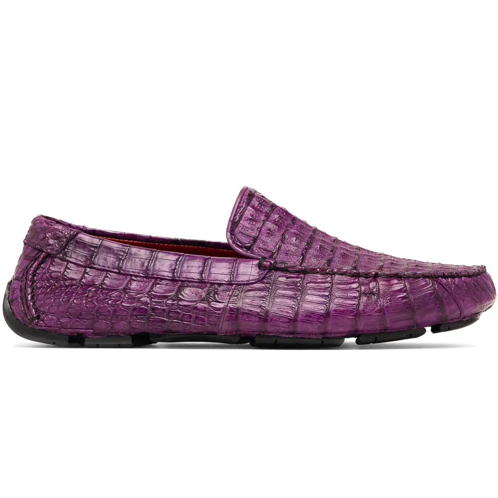 Marco Di Milano Remo Purple Caiman Crocodile Driving Shoes