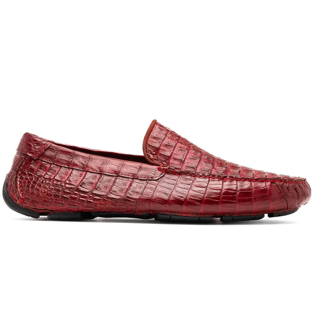 Marco Di Milano Remo Wine Caiman Crocodile Driving Shoes
