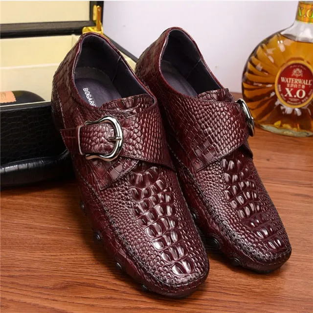 Men Crocodile Buckle Sneakers Soft