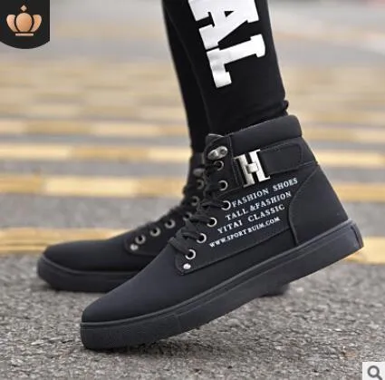 Men's Boots Autumn Winter New Men's Shoes High-top Shoes Retro Casual tie Men's Trend Martin Boots Men's Warm Cotton Shoes