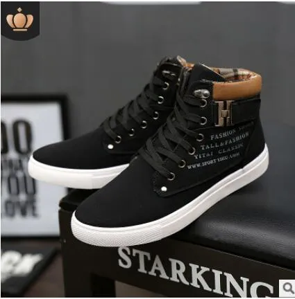 Men's Boots Autumn Winter New Men's Shoes High-top Shoes Retro Casual tie Men's Trend Martin Boots Men's Warm Cotton Shoes