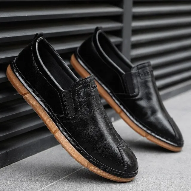Men's Bright De Hombre Slides Zapatos Leather Casual Driving Shoes