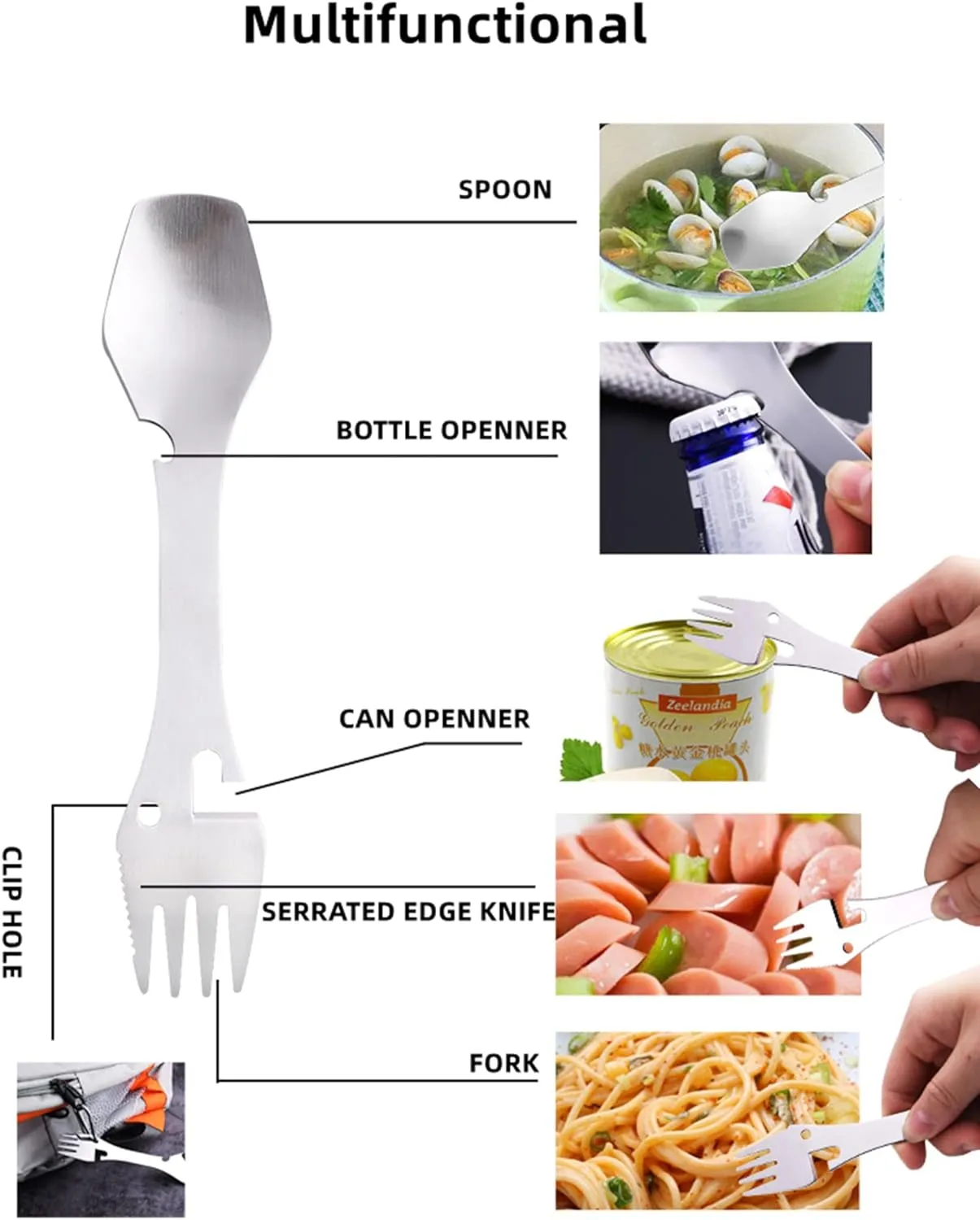 Recon GS2S 2 x Multi-Function Stainless Steel 5 Function Sporks