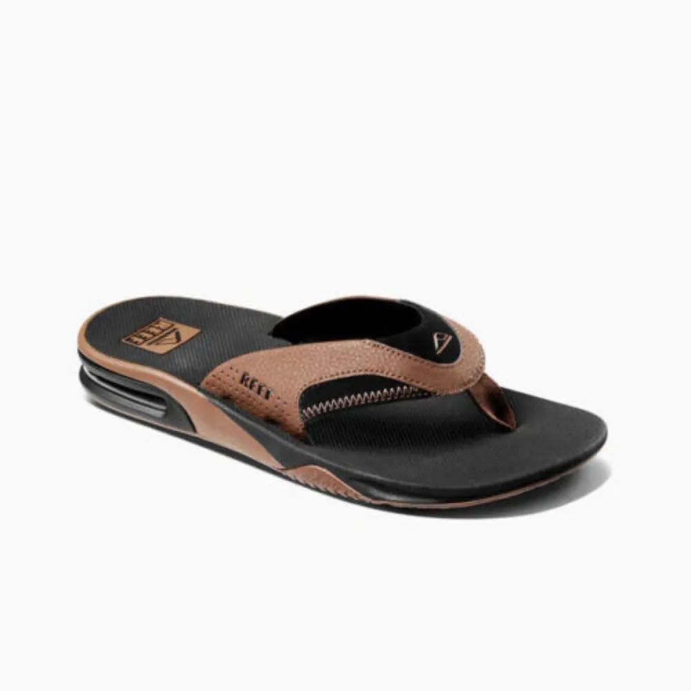 Reef Mens Fanning Flip Flops - Black Tan