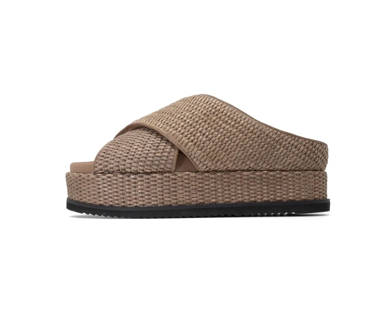 roam: cross stack raffia sandals-natural hi