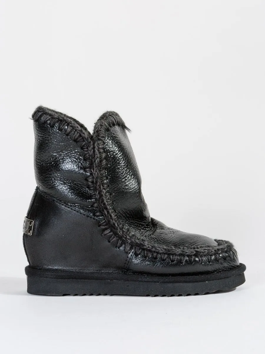 shearling boot with built-in wedge