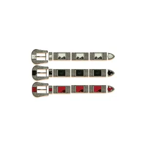 Single Stone Chrome Buckle Set