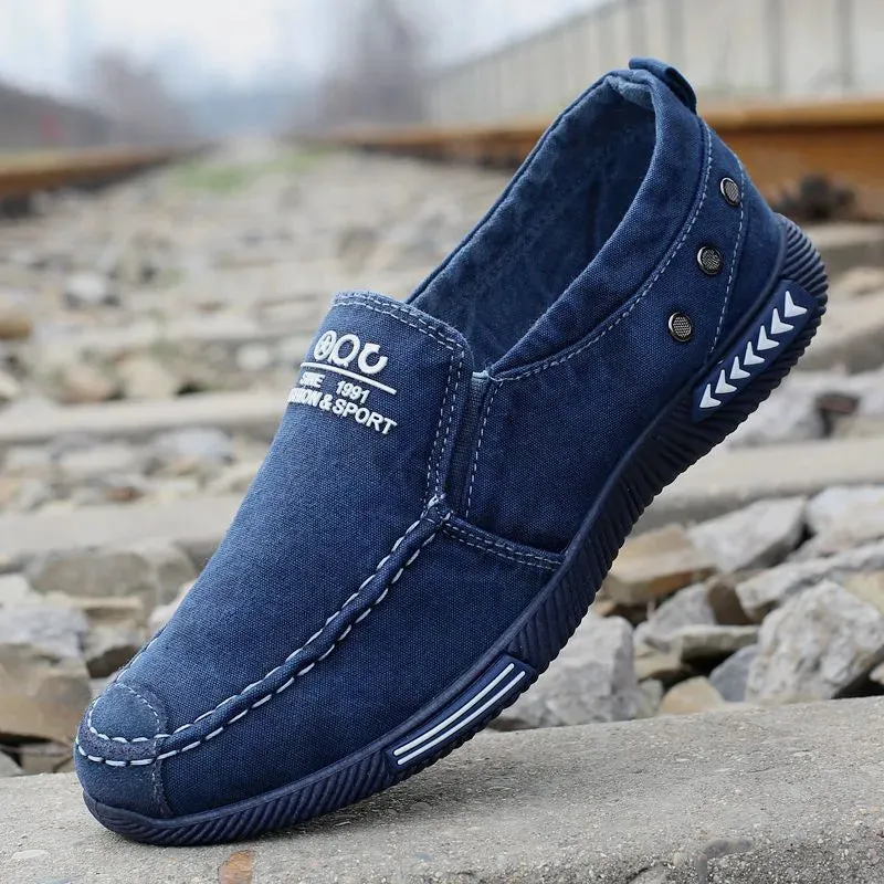 Summer Canvas Mens Shoes Slip-on Breathable Mens Casual Shoes Lightweight Flat Shoes Men Sneakers Loafers Zapatos De Hombre