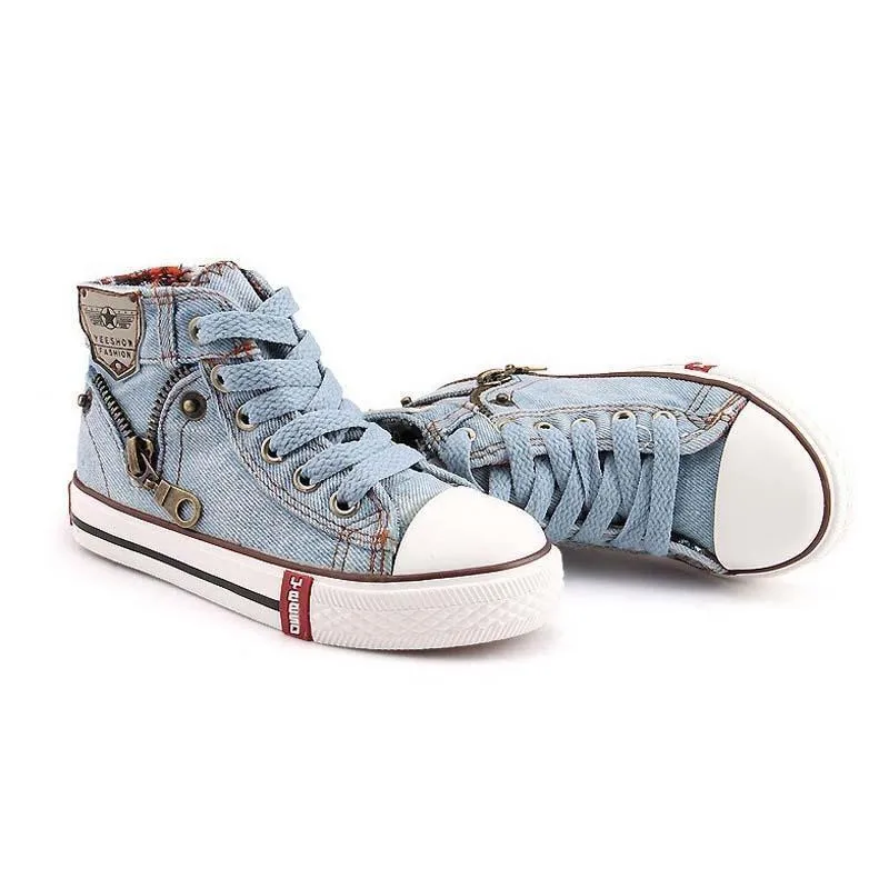 Teen Retro Denim Canvas Sneakers