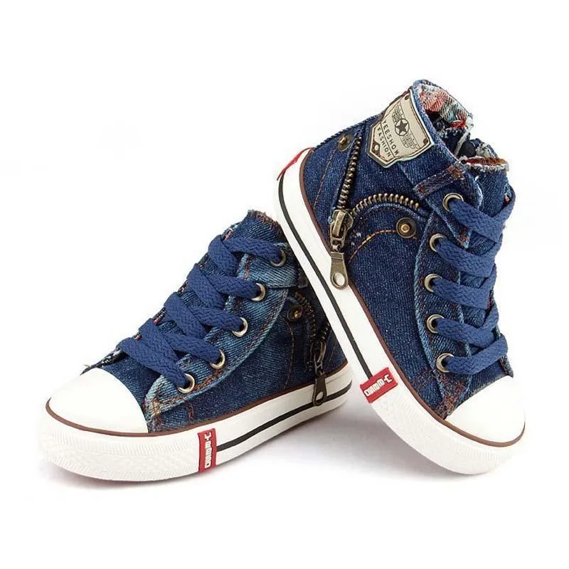 Teen Retro Denim Canvas Sneakers