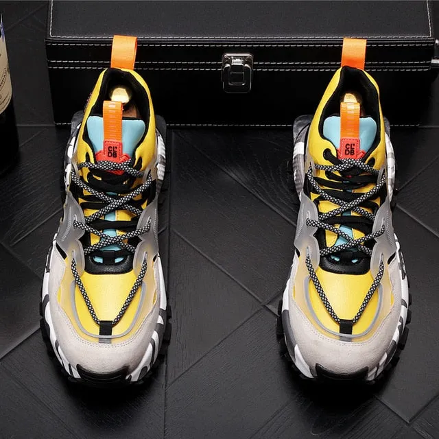 Top quality New Men's colour mixed Causal flat platform shoes luxury designer Hip-hop punk Loafers sneakers for web celebrity
